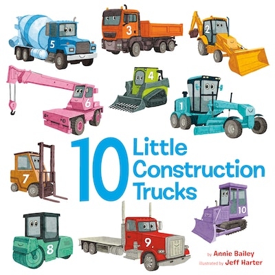 Book cover image - 10 Little Construction Trucks
