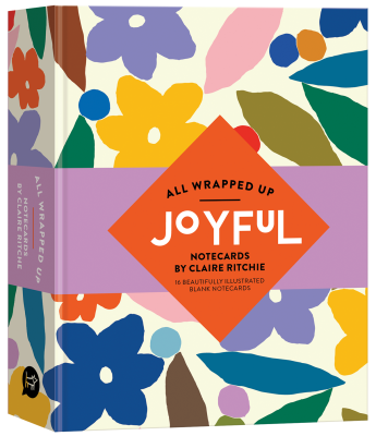 Book cover image - All Wrapped Up: Joyful by Claire Ritchie Notecards