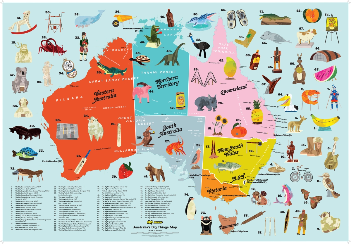 Australia’s Big Things Map | Hardie Grant Gift