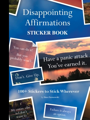 Book cover image - Disappointing Affirmations Sticker Book