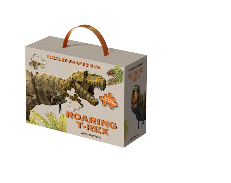 Book cover image - Shaped Puzzle Fun: Roaring T. Rex