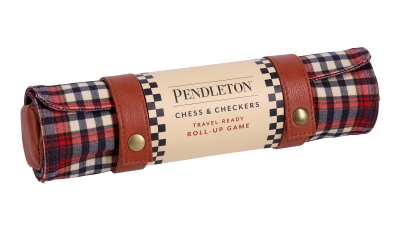 Book cover image - Pendleton Red Black Check Pattern Chess & Checkers