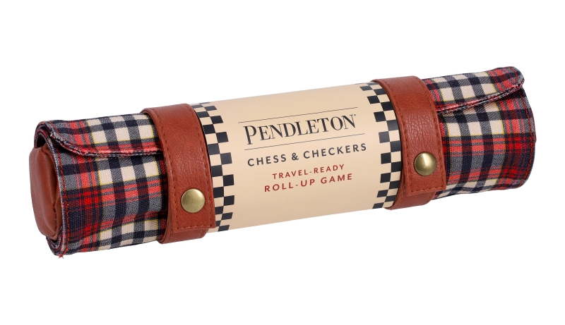 Book cover image - Pendleton Red Black Check Pattern Chess & Checkers