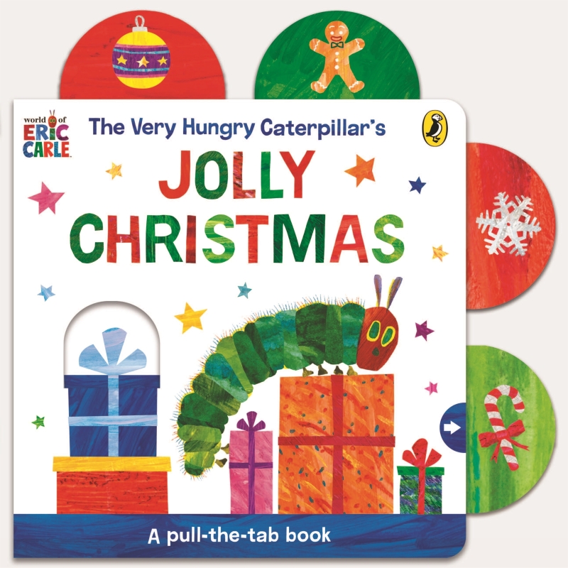 Book cover image - The Very Hungry Caterpillar’s Jolly Christmas: A Pull-The-Tab Book