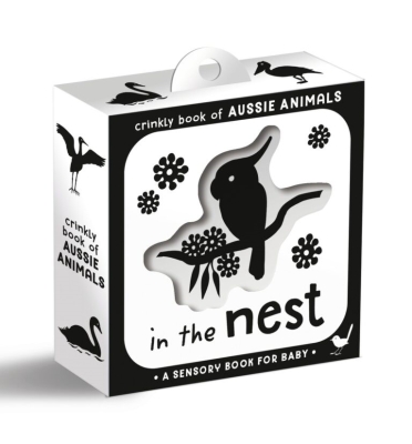 Book cover image - Crinkly Book of Aussie Animals: In the Nest