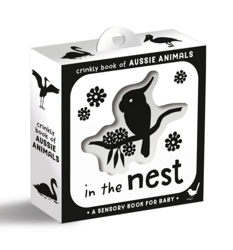 Book cover image - Crinkly Book of Aussie Animals: In the Nest